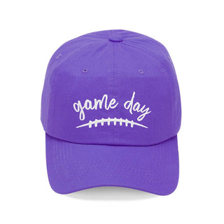 White Game Day Hat Purple Embroidered Baseball Cap Unisex #M190VL-PUR-GDWHT - Baseball Cap - Women’s