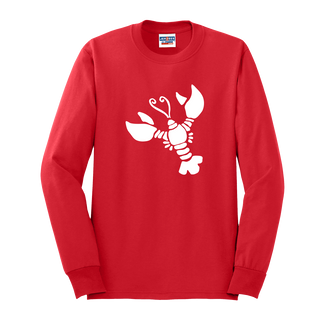 White Lobster Long Sleeve Shirt Coastal Beach Graphic Tee #HPLS-RED-WHTLOB - Screen Printed T-Shirt - Women’s