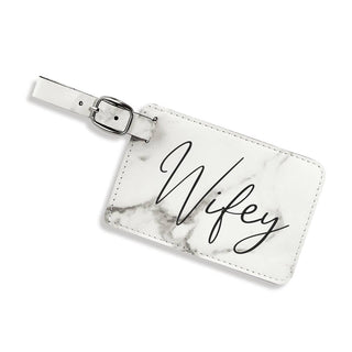 Wifey Marble Luggage Tag Newlywed Gift Honeymoon Travel Accessory #L866-MARBLE-WIFEY - Luggage Tag