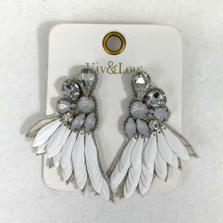 Wild and Free Earrings White Western Cowgirl Statement Jewelry #VLJE5097-WHT - Dangle Earrings
