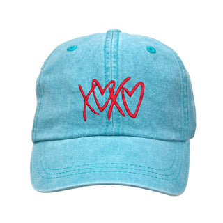 XOXO Heart Hat Embroidered Pink Baseball Cap for Women #M190-HRTXO - Aqua - Baseball Cap - Women’s