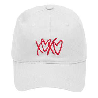 XOXO Heart Hat Embroidered Pink Baseball Cap for Women #M190-HRTXO - White - Baseball Cap - Women’s