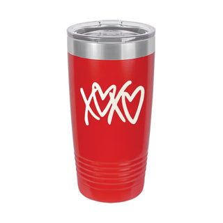 XOXO Heart Tumbler Personalized Red Insulated Cup Valentine Gift #TWB20-HRTXO-RED - Insulated Mug/Tumbler