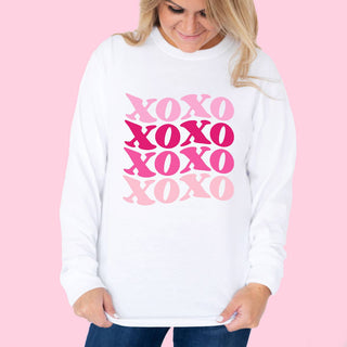 XOXO Long Sleeve Shirt Cute Valentine Graphic Tee #HPLS-XO23 - T-Shirt (Graphic) - Women’s
