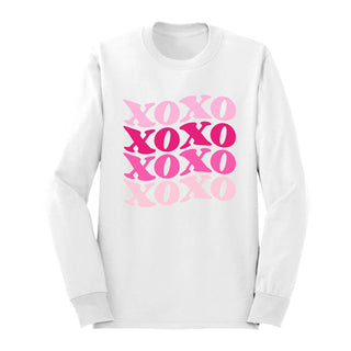 XOXO Long Sleeve Shirt Cute Valentine Graphic Tee #HPLS-XO23 - White / Small - T-Shirt (Graphic) - Women’s
