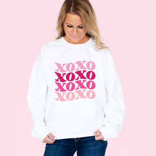 XOXO Sweatshirt Cute Valentine’s Day Cozy Love Graphic Pullover #HPSW-XO23 - Graphic Sweatshirt - Women’s
