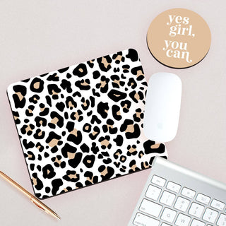 Yes Girl You Can Desk Coaster and Catwalk Mouse Pad Set Office Gift #SDESK-NCATW-YES - Mousepad/Trackpad